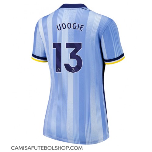 Camisa de time de futebol Tottenham Hotspur Destiny Udogie #13 Replicas 2º Equipamento Feminina 2024-25 Manga Curta